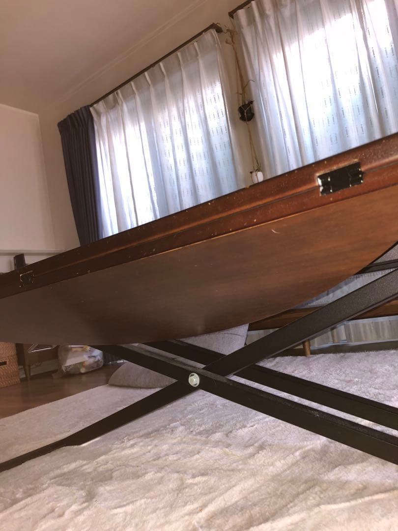 大川家具　東馬　昇降式バタフライテーブル 120cm