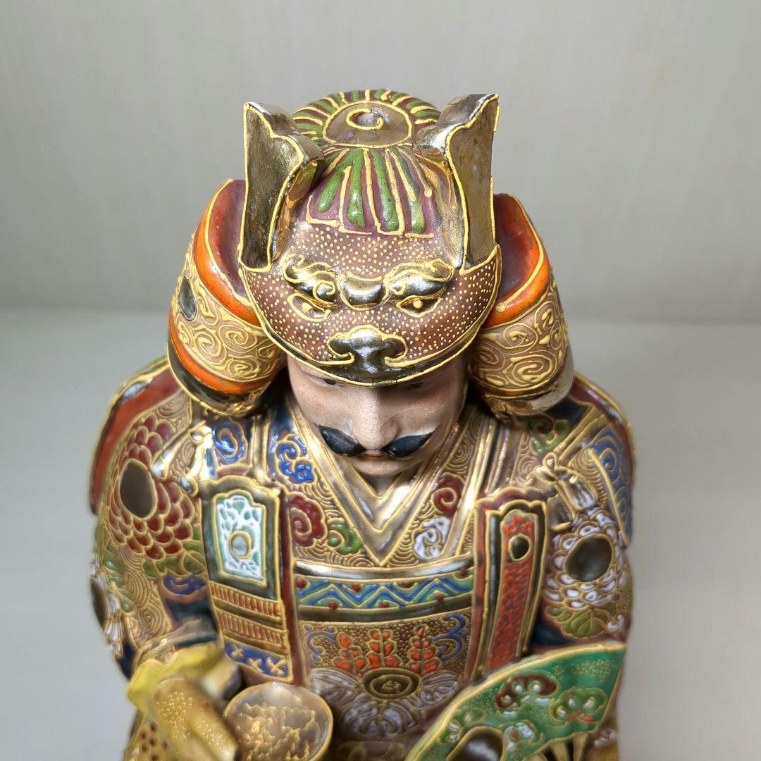 九谷焼　骨董　鎧武者　戦国武将　武士　高さ約３１センチ