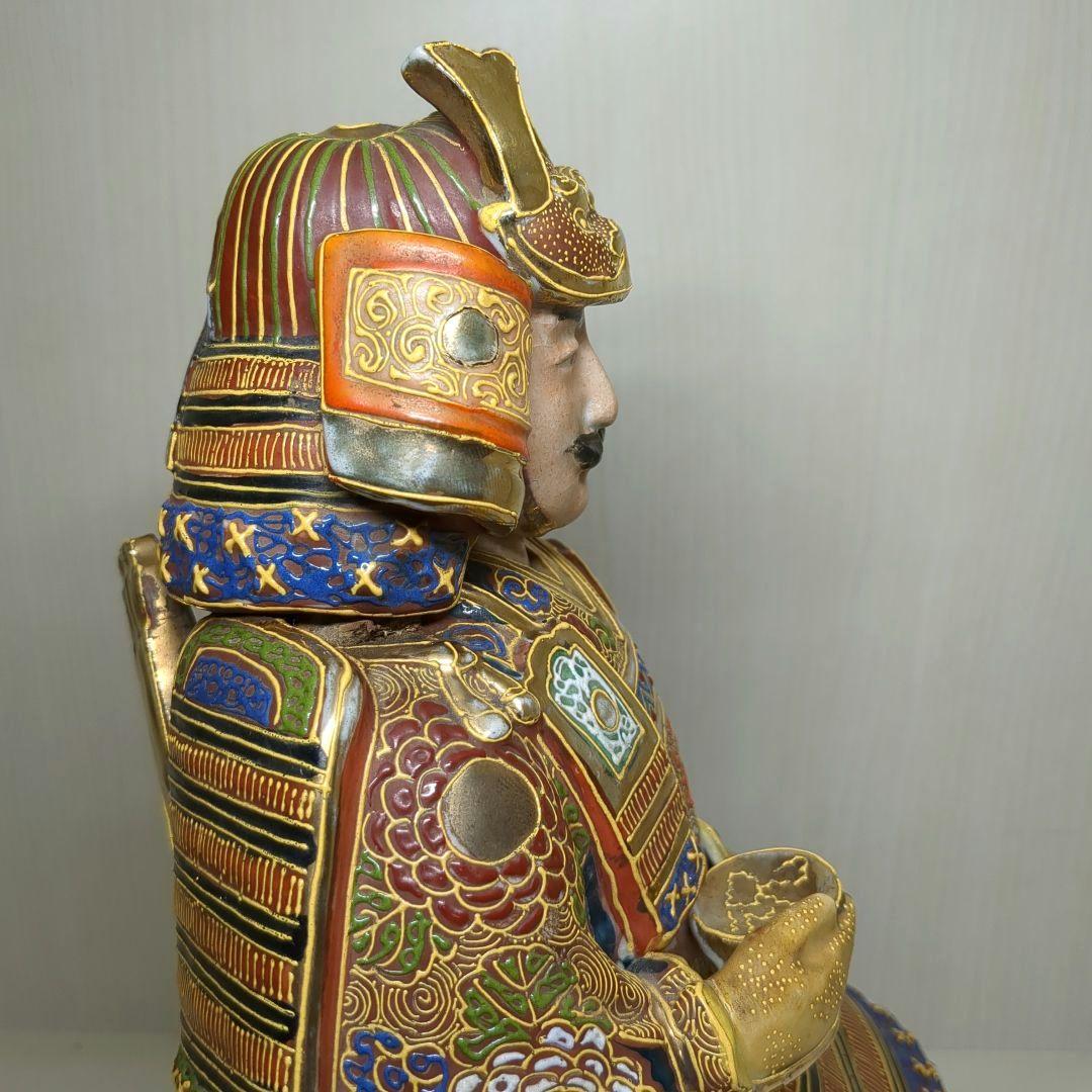 九谷焼　骨董　鎧武者　戦国武将　武士　高さ約３１センチ