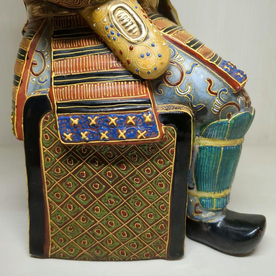 九谷焼　骨董　鎧武者　戦国武将　武士　高さ約３１センチ