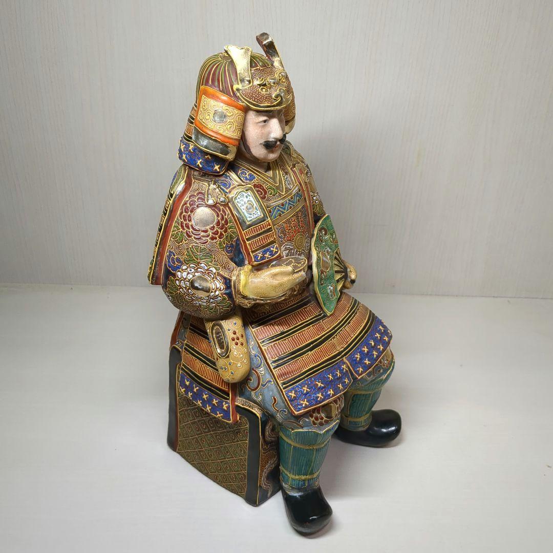 九谷焼　骨董　鎧武者　戦国武将　武士　高さ約３１センチ