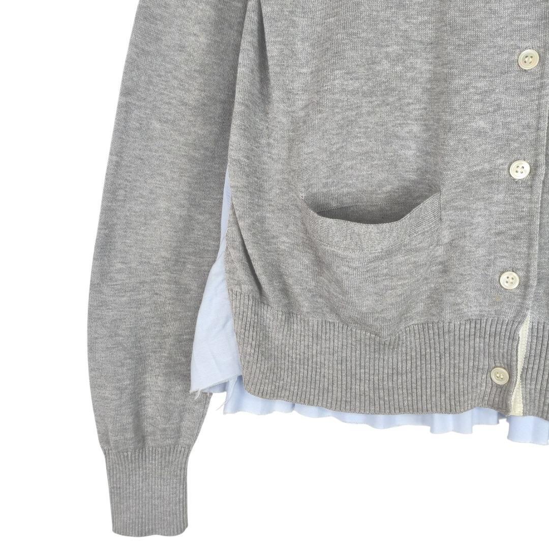 サカイ ドッキング カーディガン ブラウス バックプリーツ ニット 切替 1