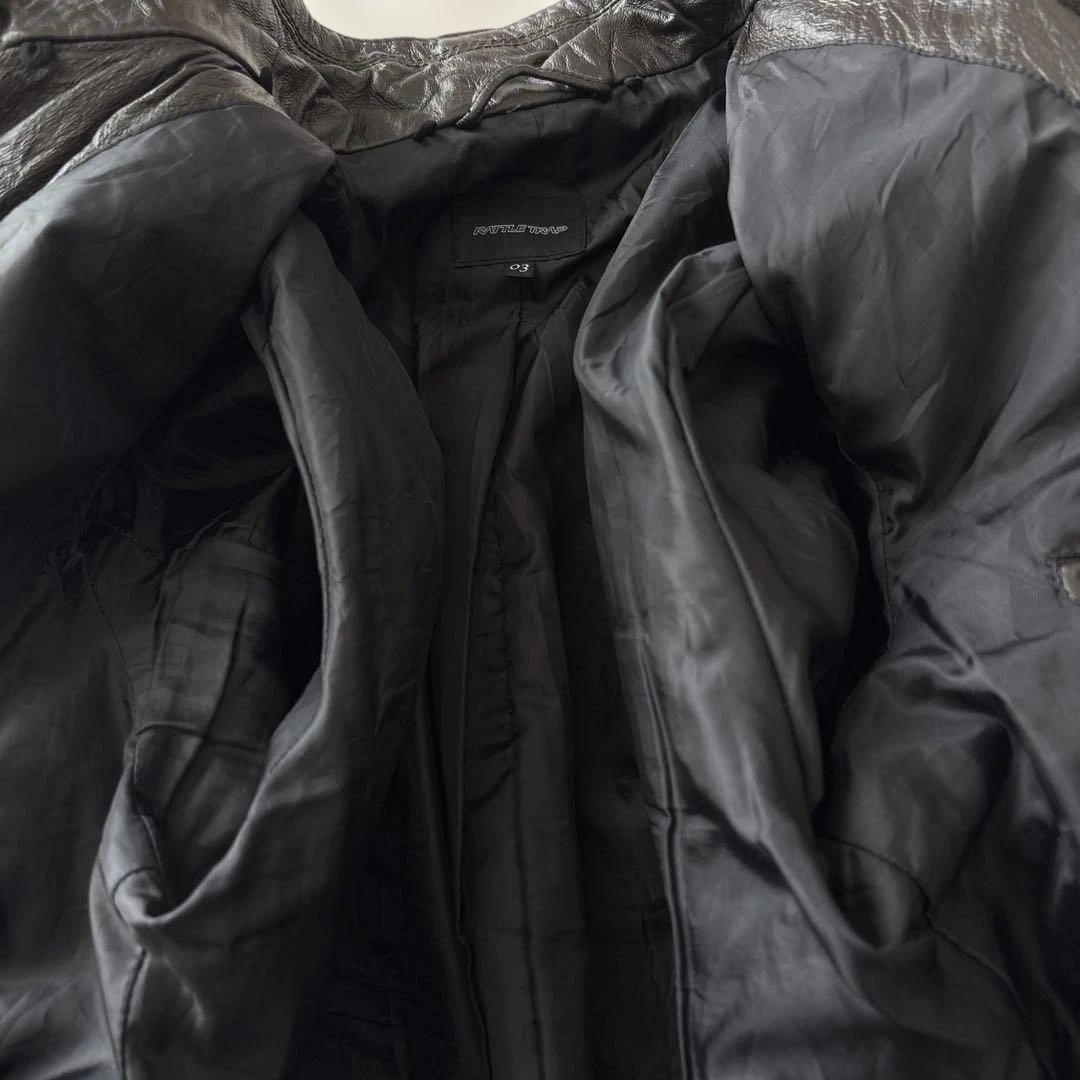 美品【y2k】ラトルトラップ　シングルライダースL 豚革　シワ加工　こげ茶