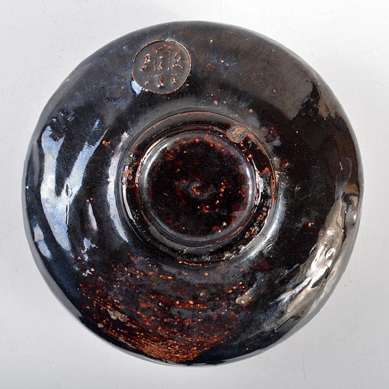 茶道具　楽吉左衛門　旦入作　黒楽茶碗　共箱　M　R5219