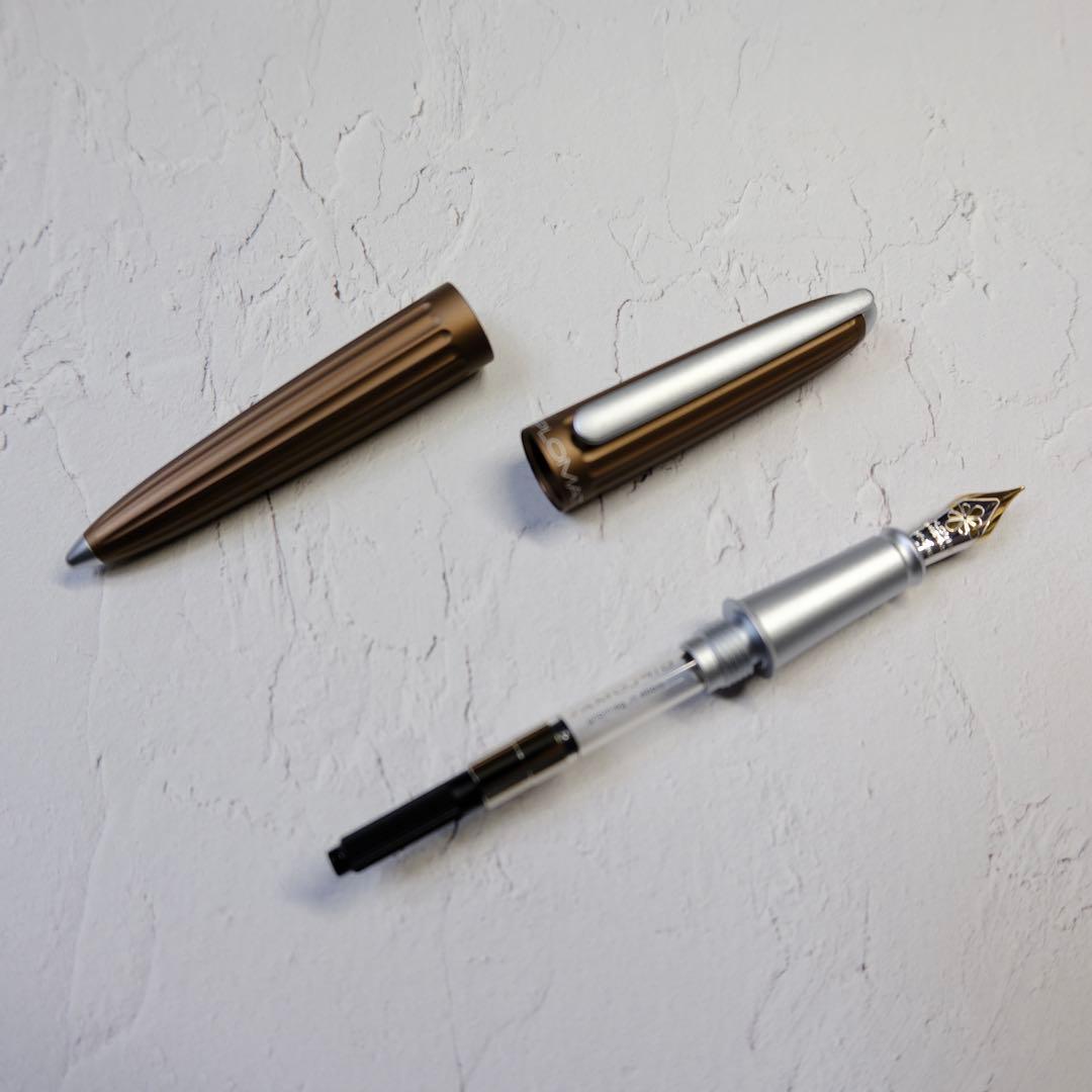 DIPLOMAT 万年筆 14金 細字 ブラウン 新品未使用