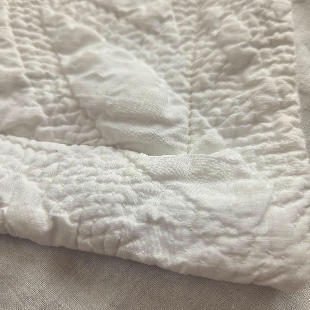 フランスアンティーク　クッションカバー　ホワイトキルト