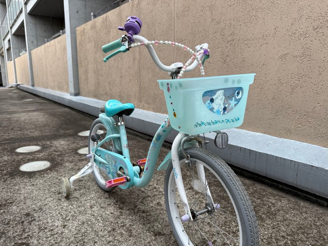 子供用自転車　18インチ補助輪付　アリエル