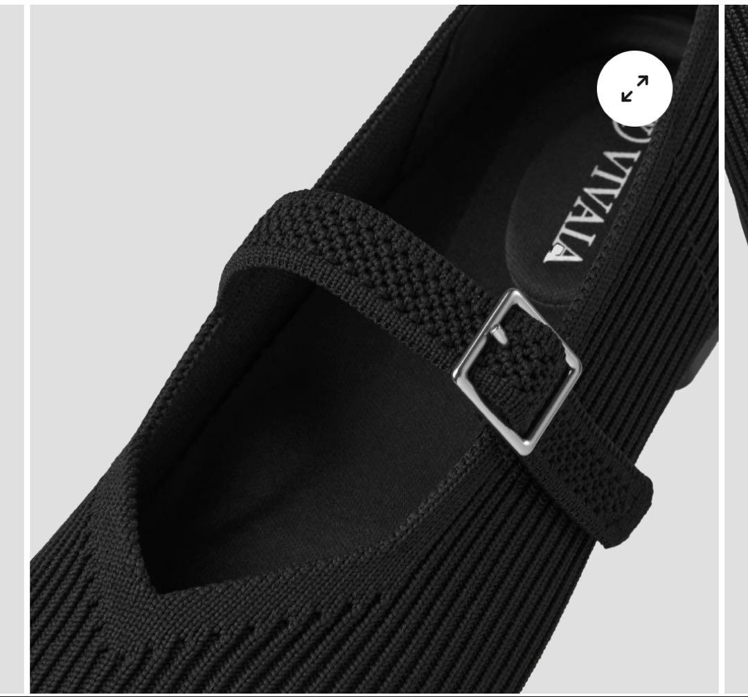 新品　VIVAIA メリージェーン　フラットシューズ　ブラック　超軽量　洗濯可