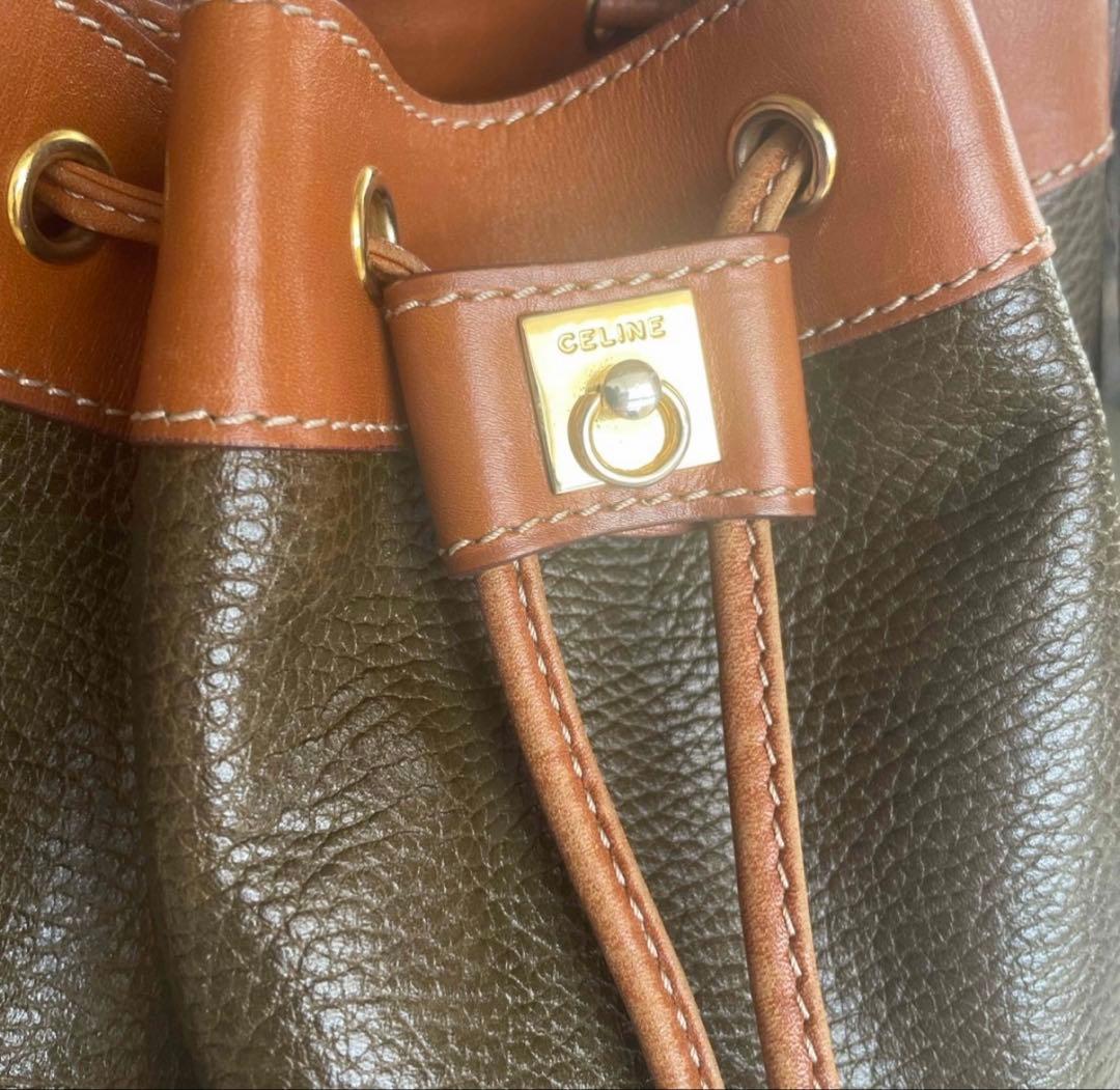 セリーヌ　ヴィンテージ 巾着 ショルダーバッグ ガンチーニ