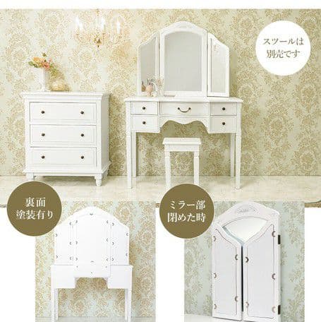 要問い合せ♥️フランス風な真白ドレッサー♥️お洒落　白家具　ドレッサー　鏡台　机