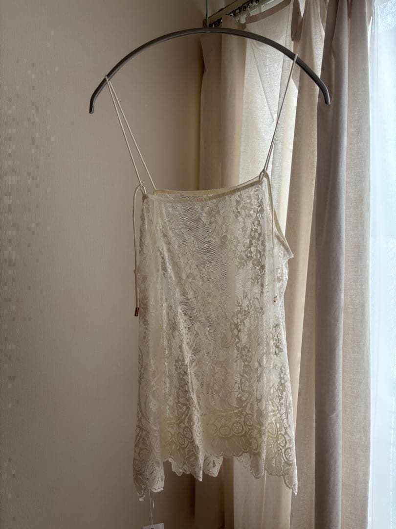 DOU DOU スカラレースキャミ　ホワイト　Freeサイズ