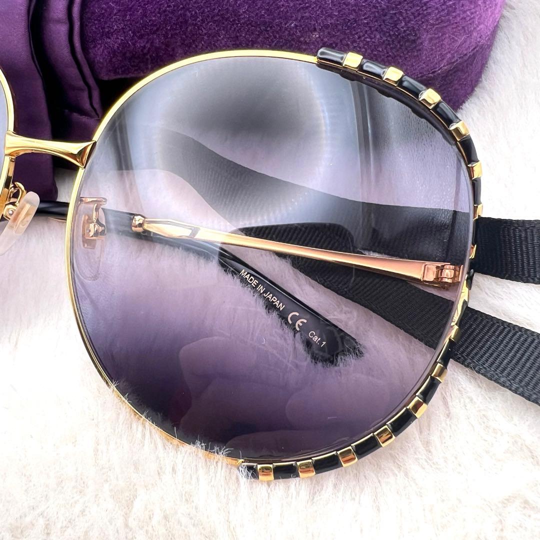 極美品✨GUCCI サングラス GG0595S ゴールド ブラック系