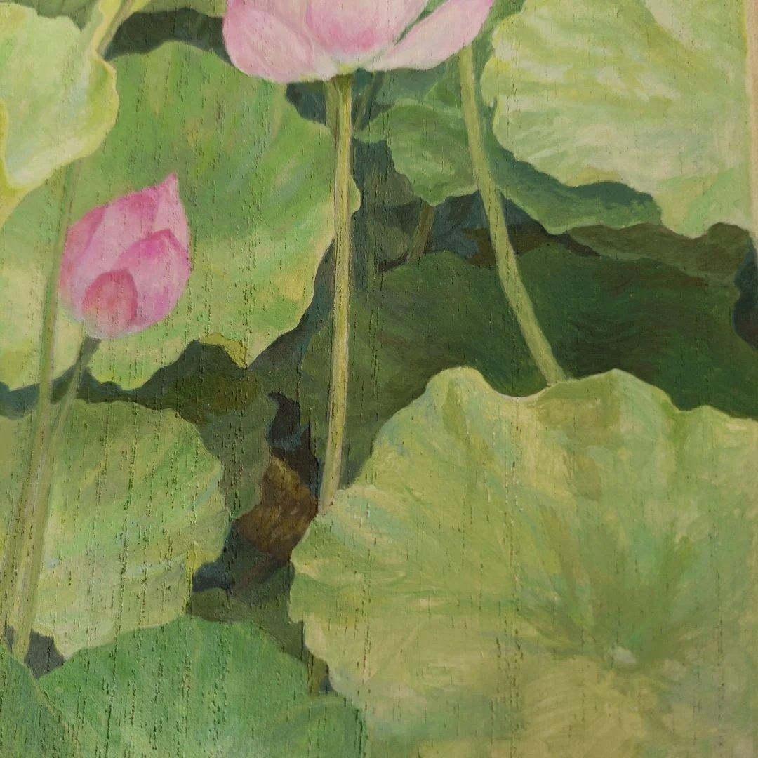 蓮の花 桐の木製ボックス Shiho Fujii 約19×12.2×4cm