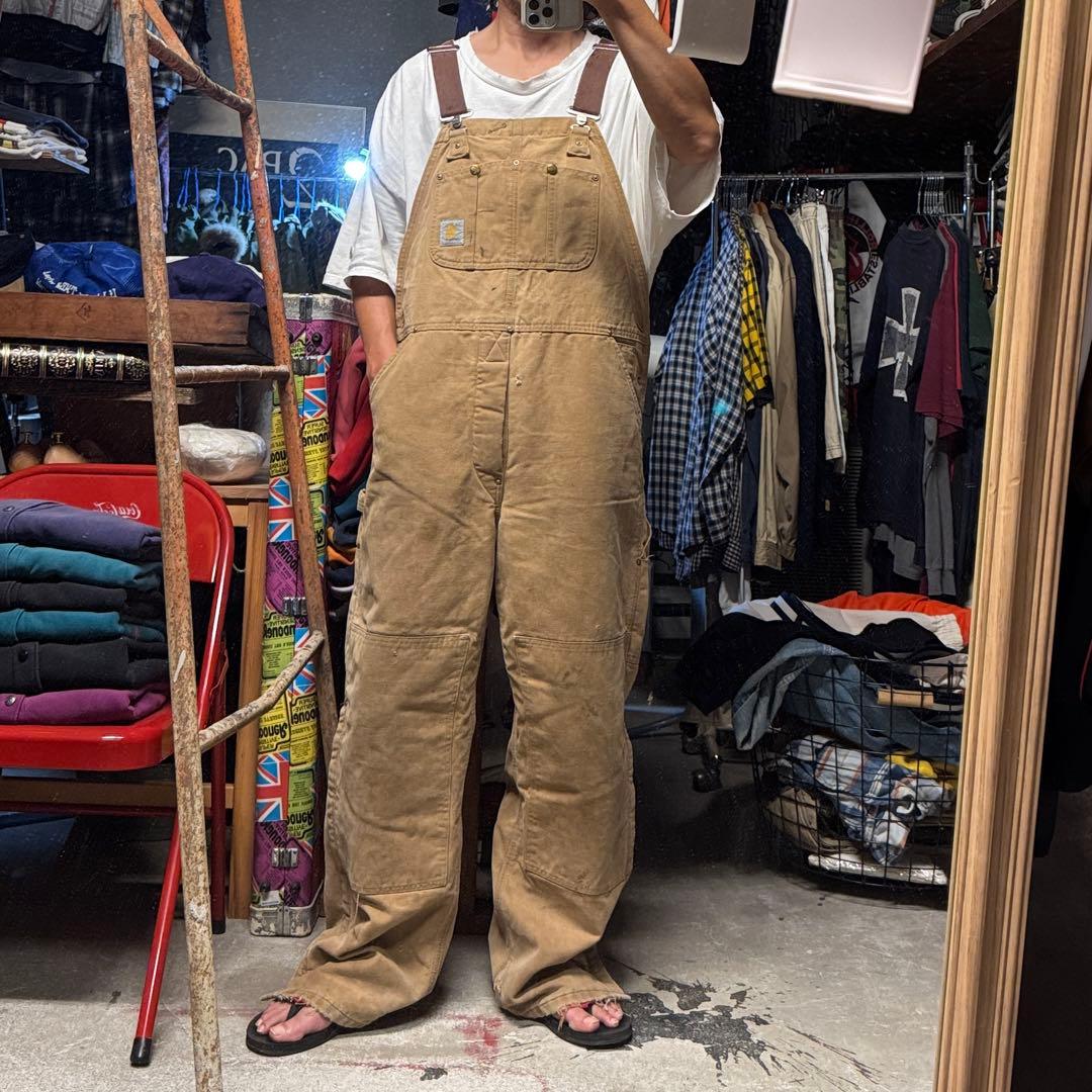 ボロ USA製 90s carhartt カーハート オーバーオール ダブルニー