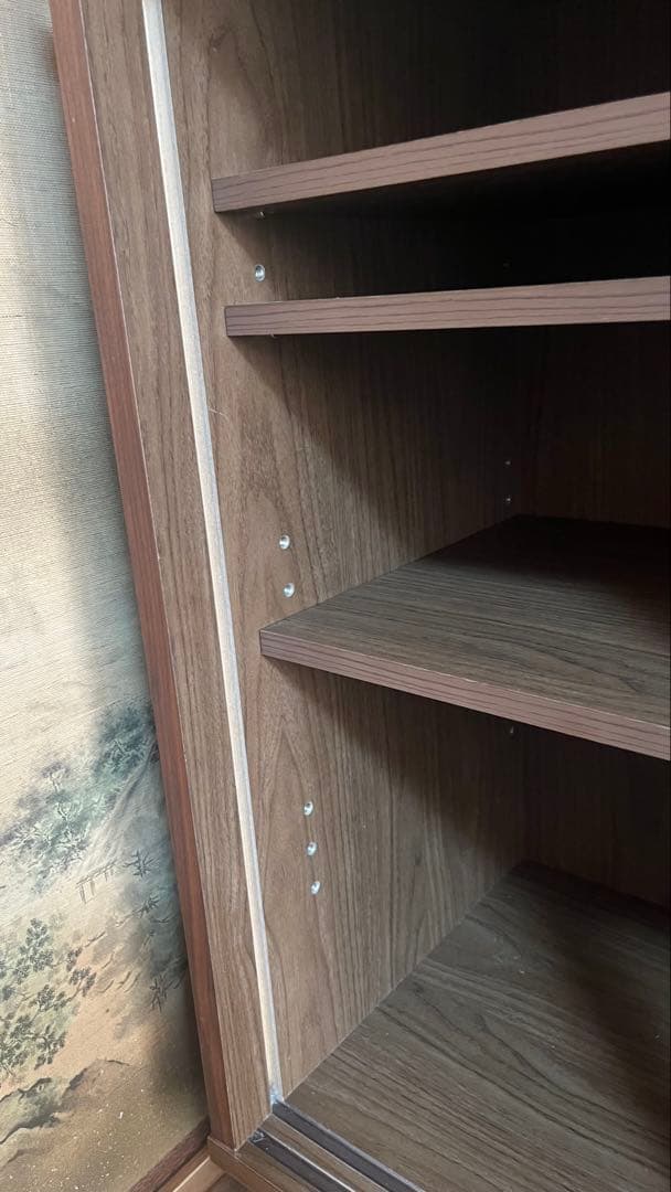 無印良品 ウォールナット材キャビネット 引戸タイプ 脚付き 廃盤モデル