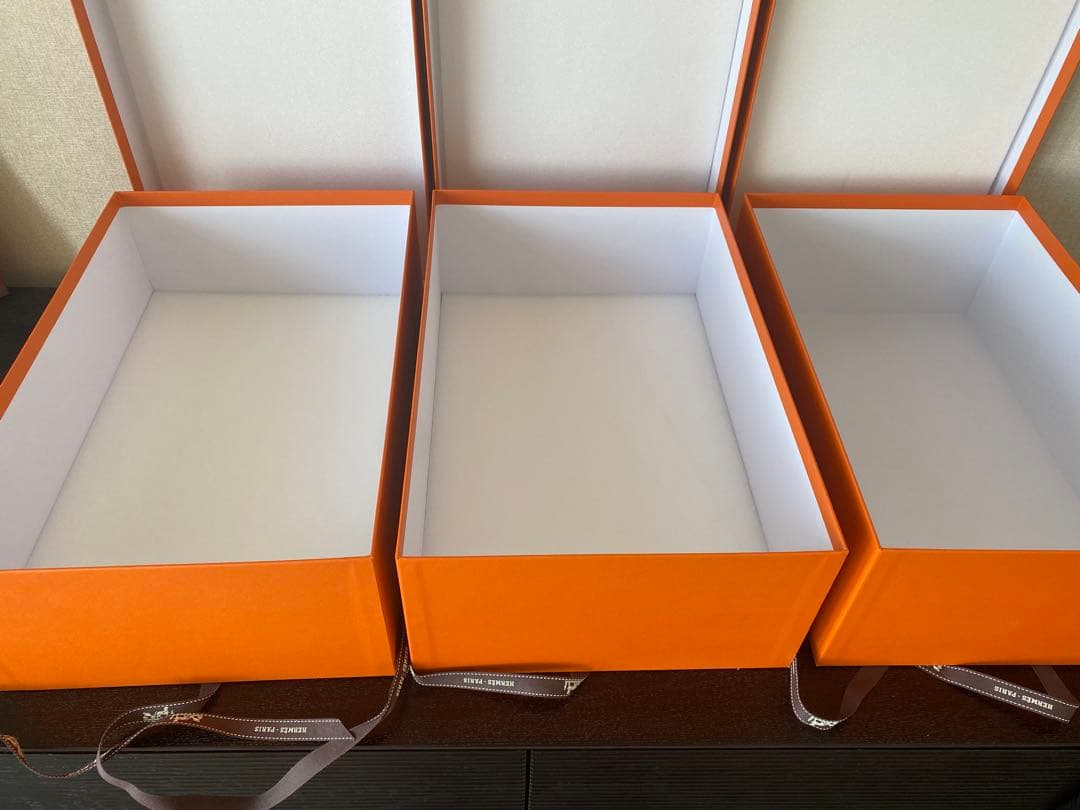 HERMES エルメス 空箱 & リボン 3セット 25.5×38×13.5