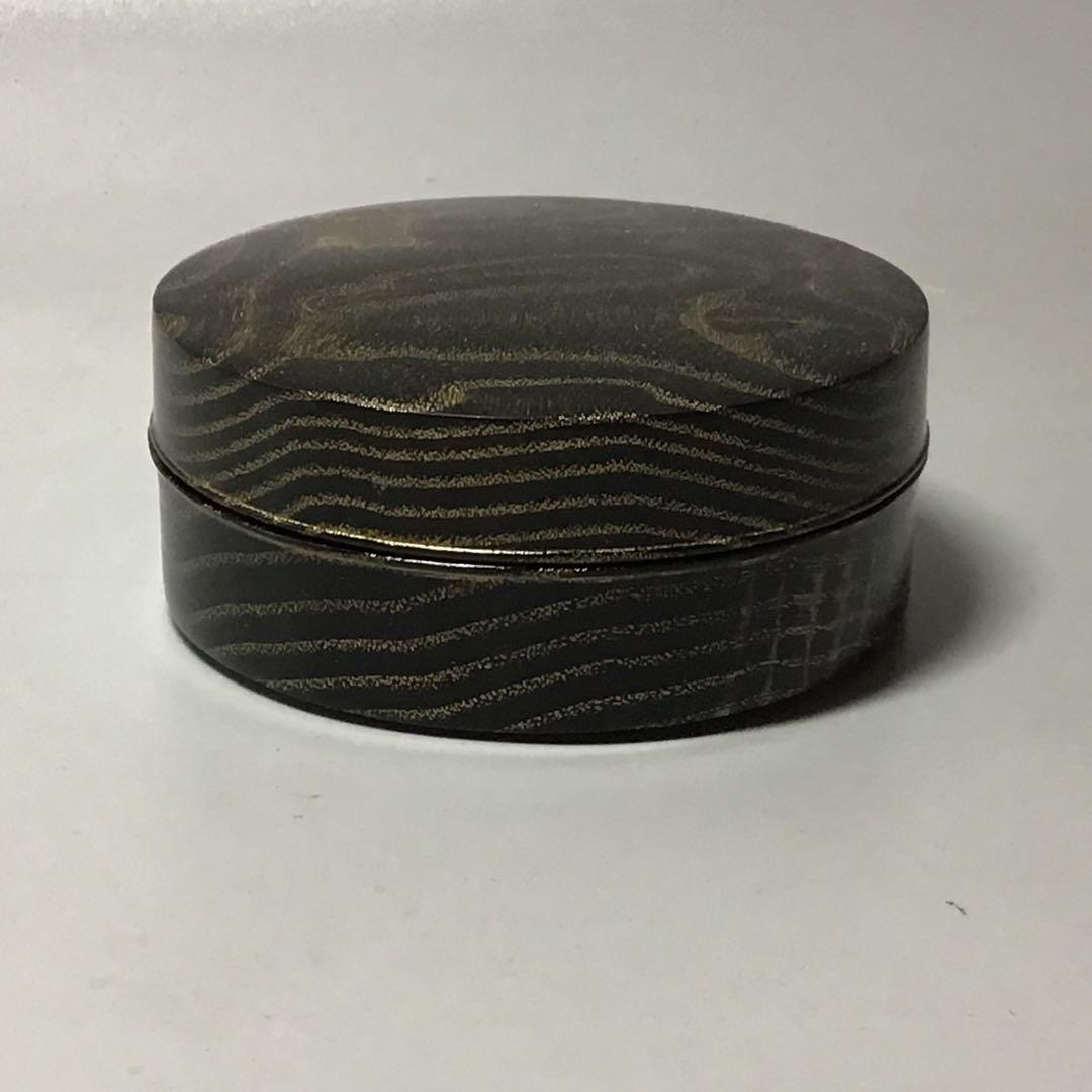 タモ斑杢#玉杢黒漆染め　木目沈金　ミニ食蘢