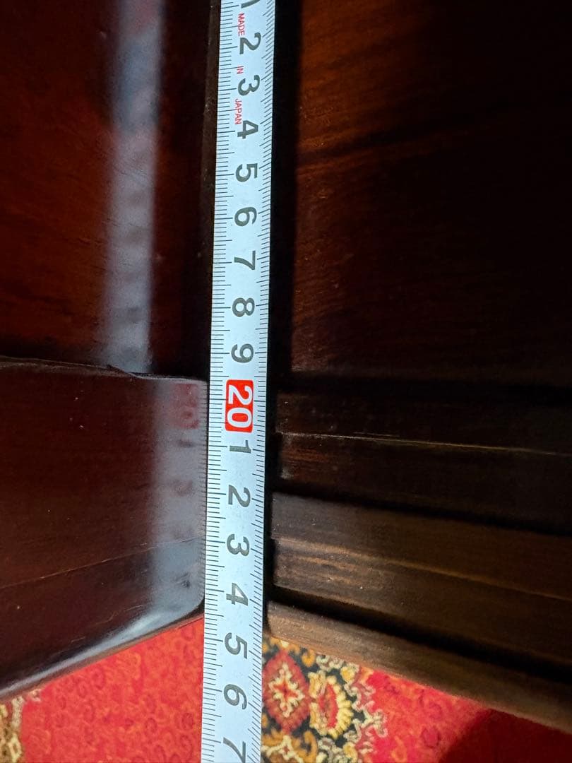 唐木　茶箪笥　茶棚　飾り棚　違い棚　引出し付き　レトロ　木製オープンシェルフ