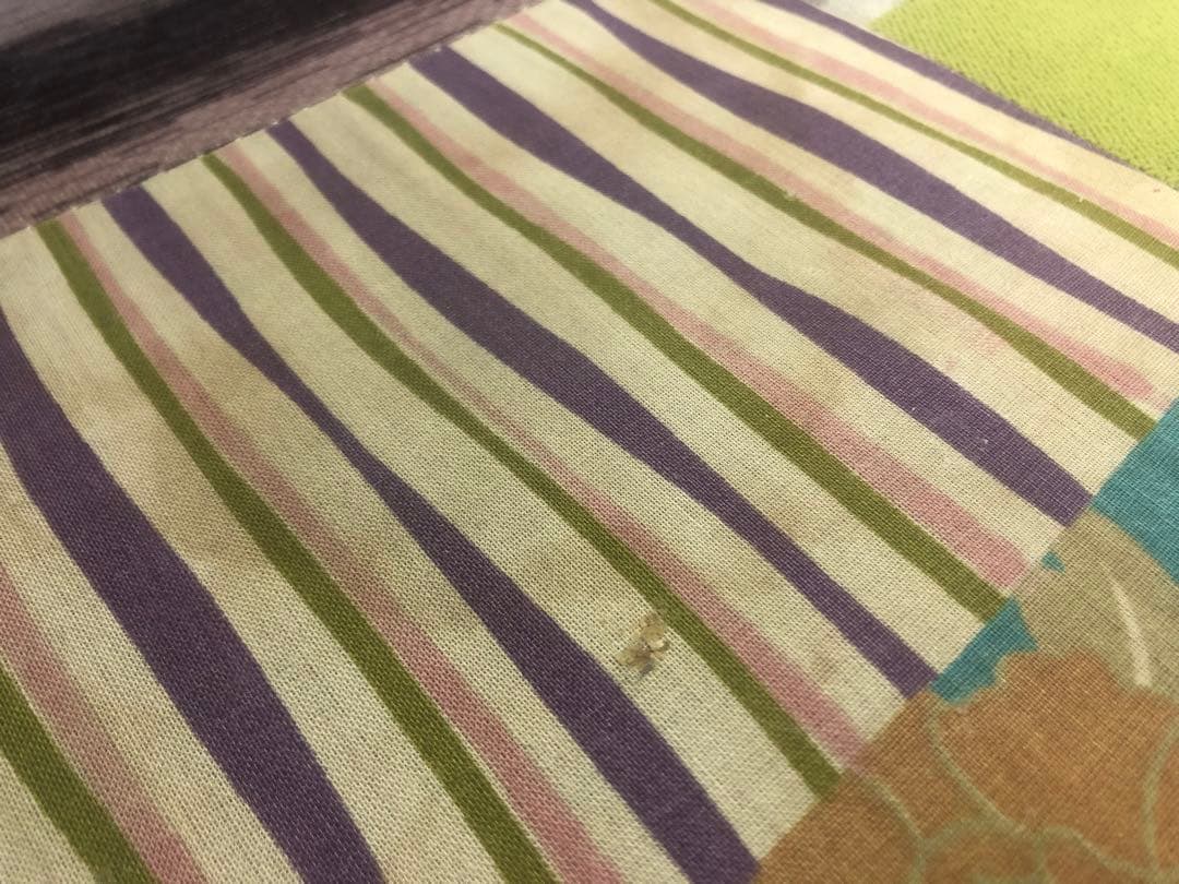 パッチワーク　カラフルチェア　スツール　ファブリック　インテリア　ブルー