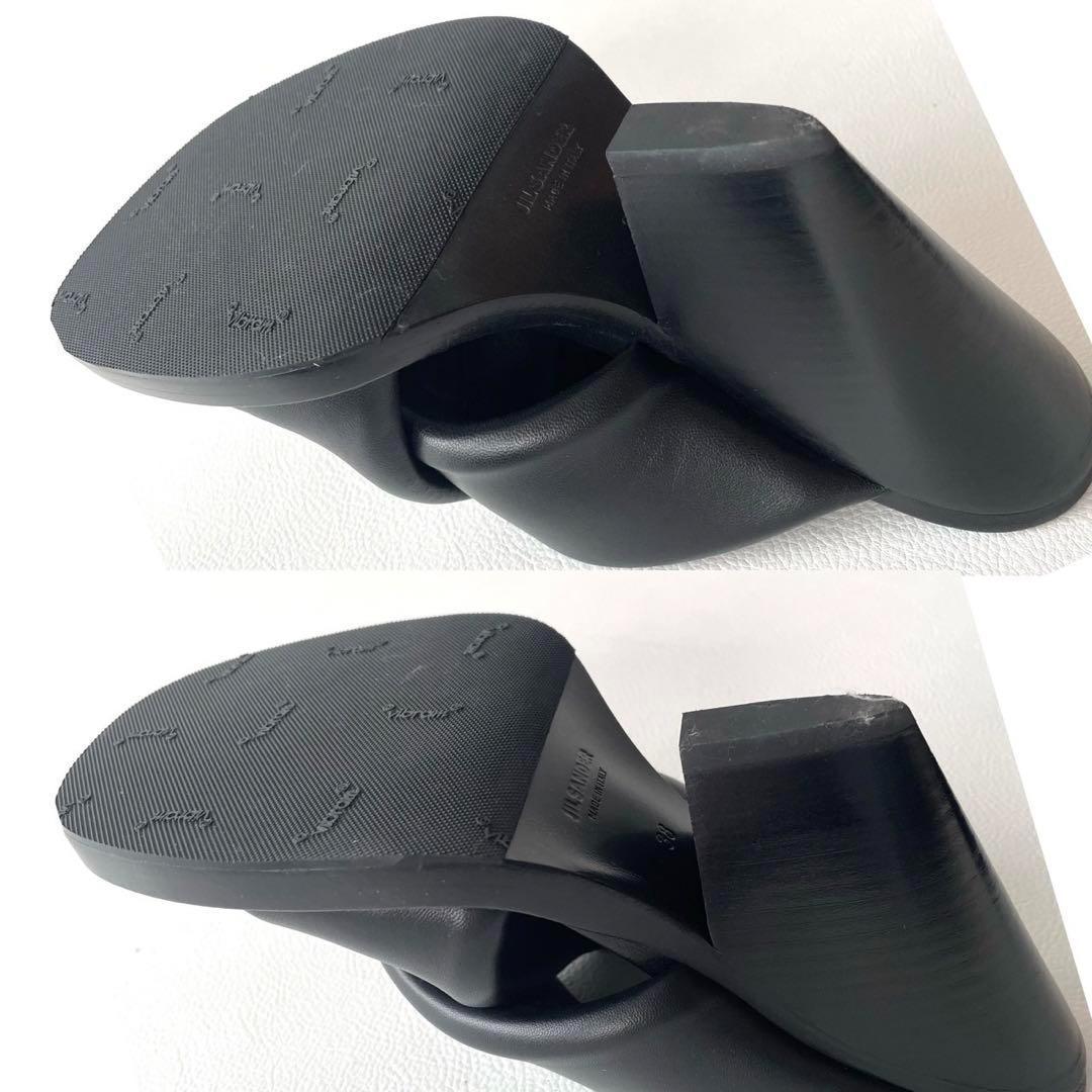 美品＊ジルサンダー ミュール クロスサンダル ブラック【38】
