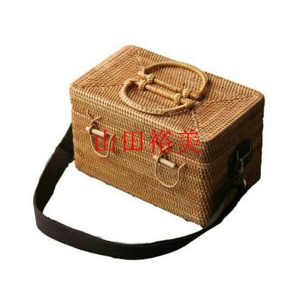 収納ケース 藤編 茶道具 ピクニック  便攜`