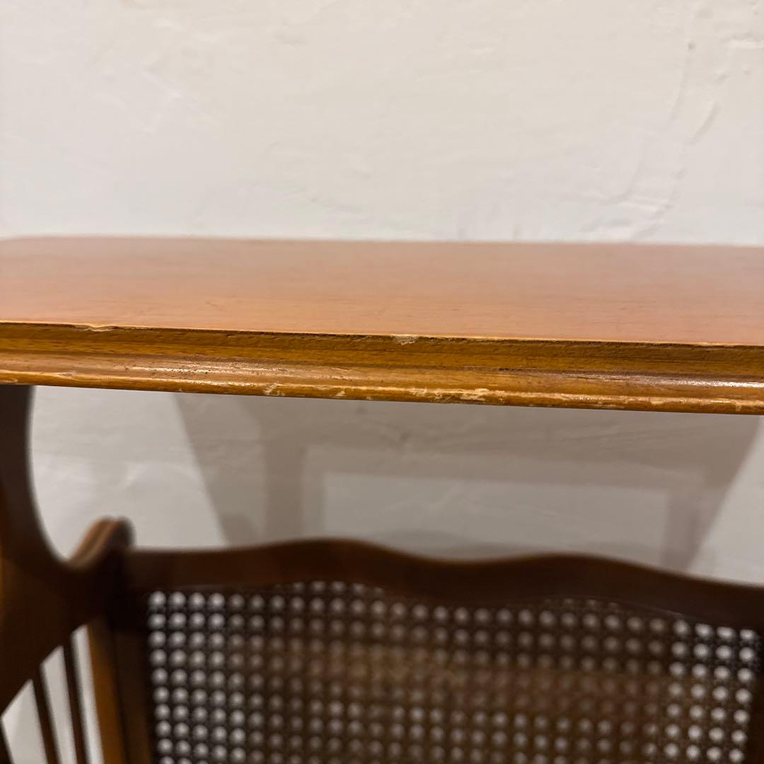 ヴィンテージ　木製サイドテーブル　マガジンラック付き