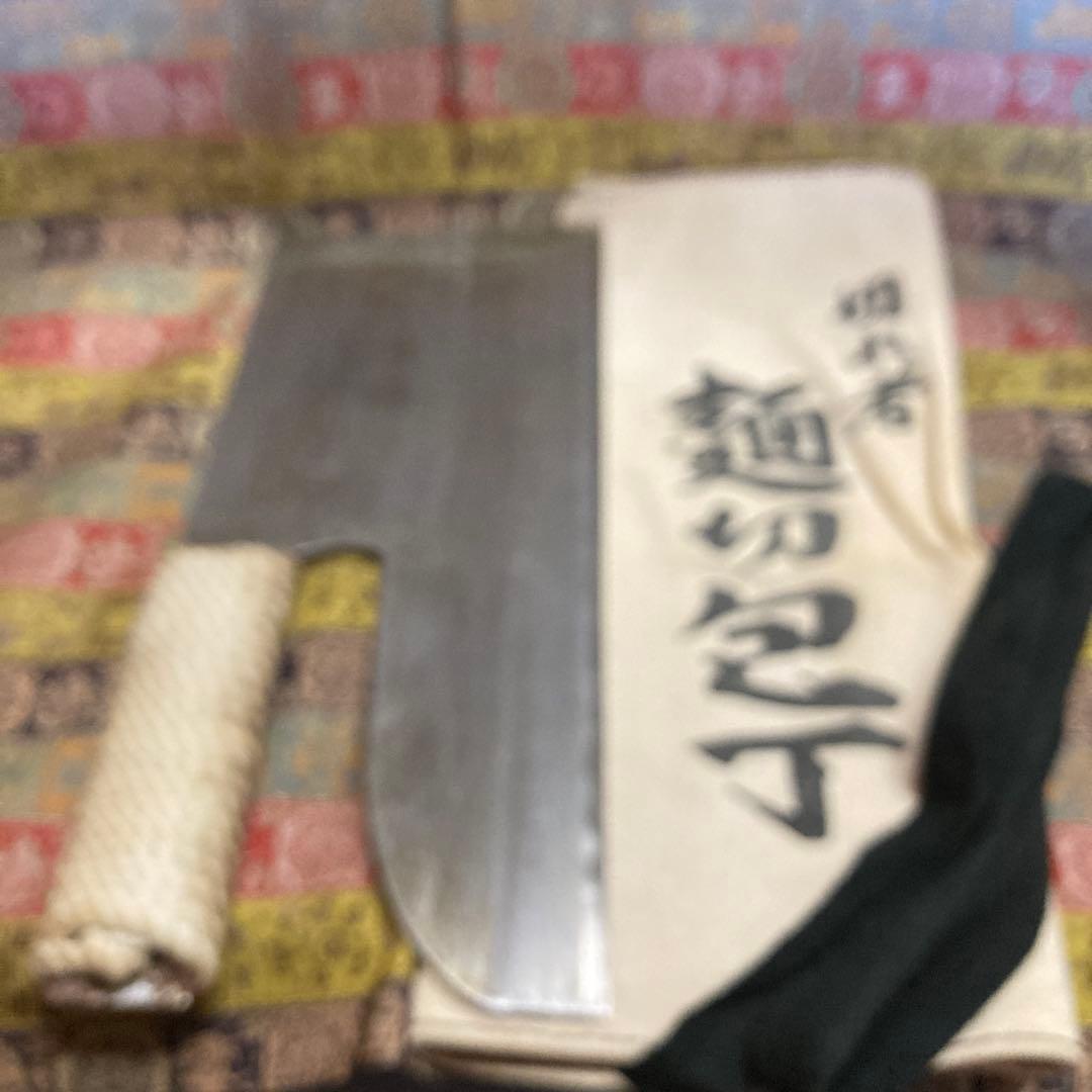 麺切り包丁　蕎麦切り包丁　30×12.5センチ 670グラム　使用品