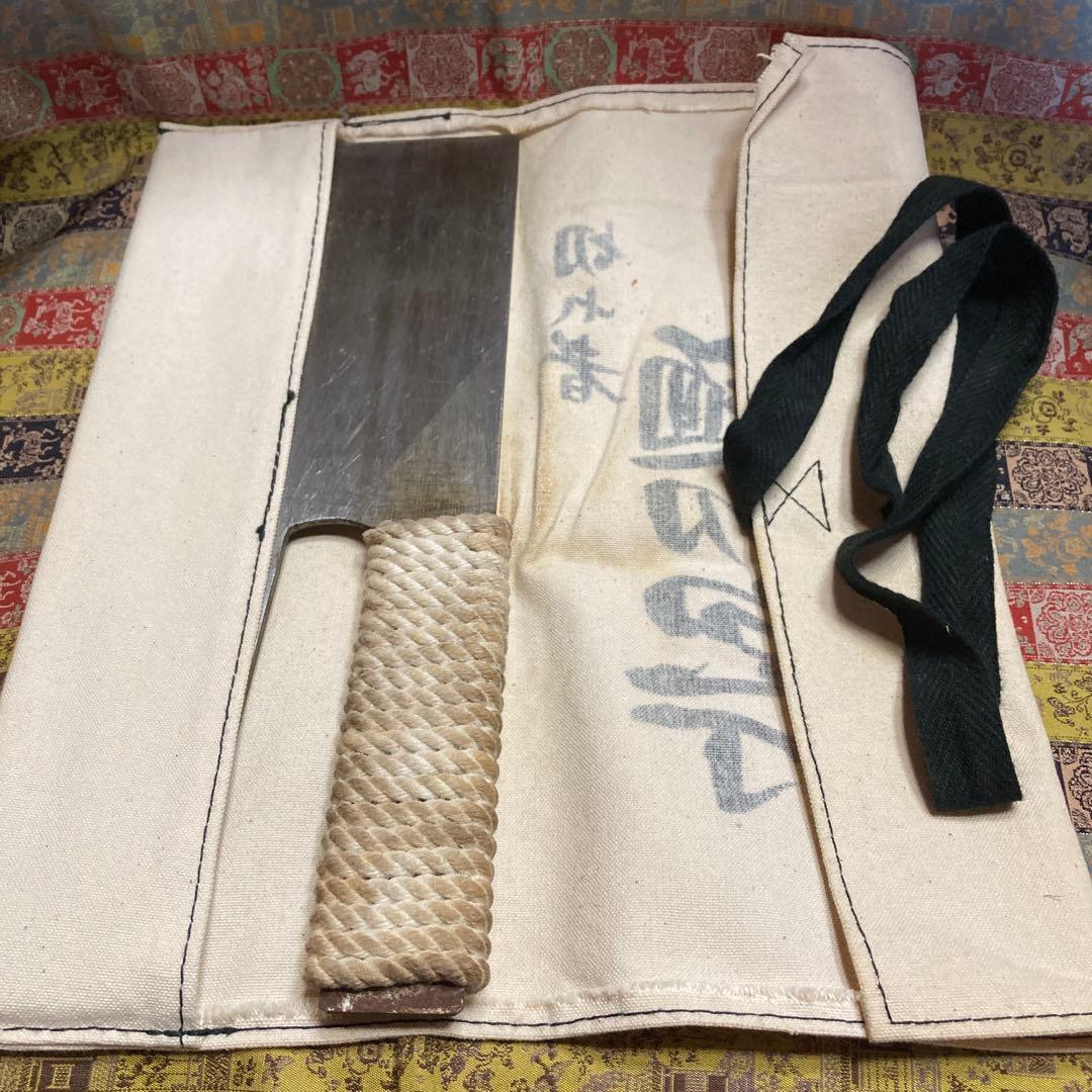 麺切り包丁　蕎麦切り包丁　30×12.5センチ 670グラム　使用品