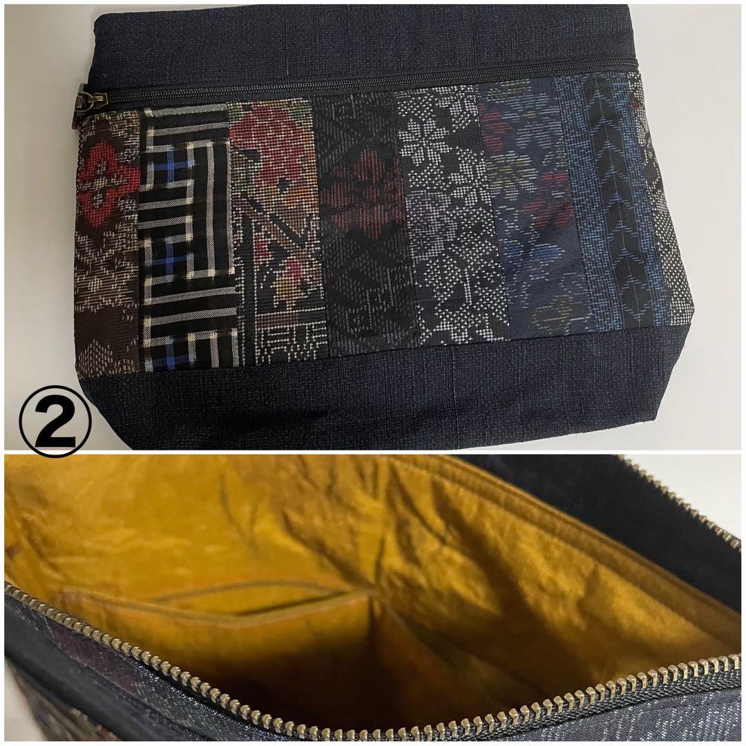 あき◇ショルダーバッグ◇ 正絹本場大島紬パッチワークｆ 4点