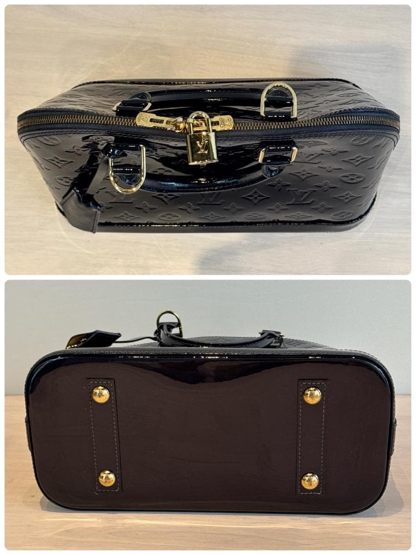 ルイヴィトン　M91611　アルマPM　モノグラムヴェルニ　ブルーアンフィニ