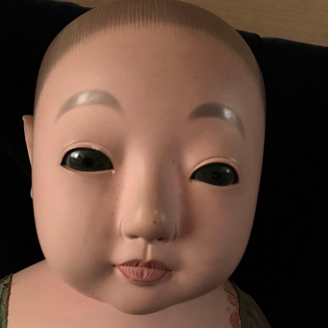 市松人形　初代東光　朱印　18号　大きな抱き人形