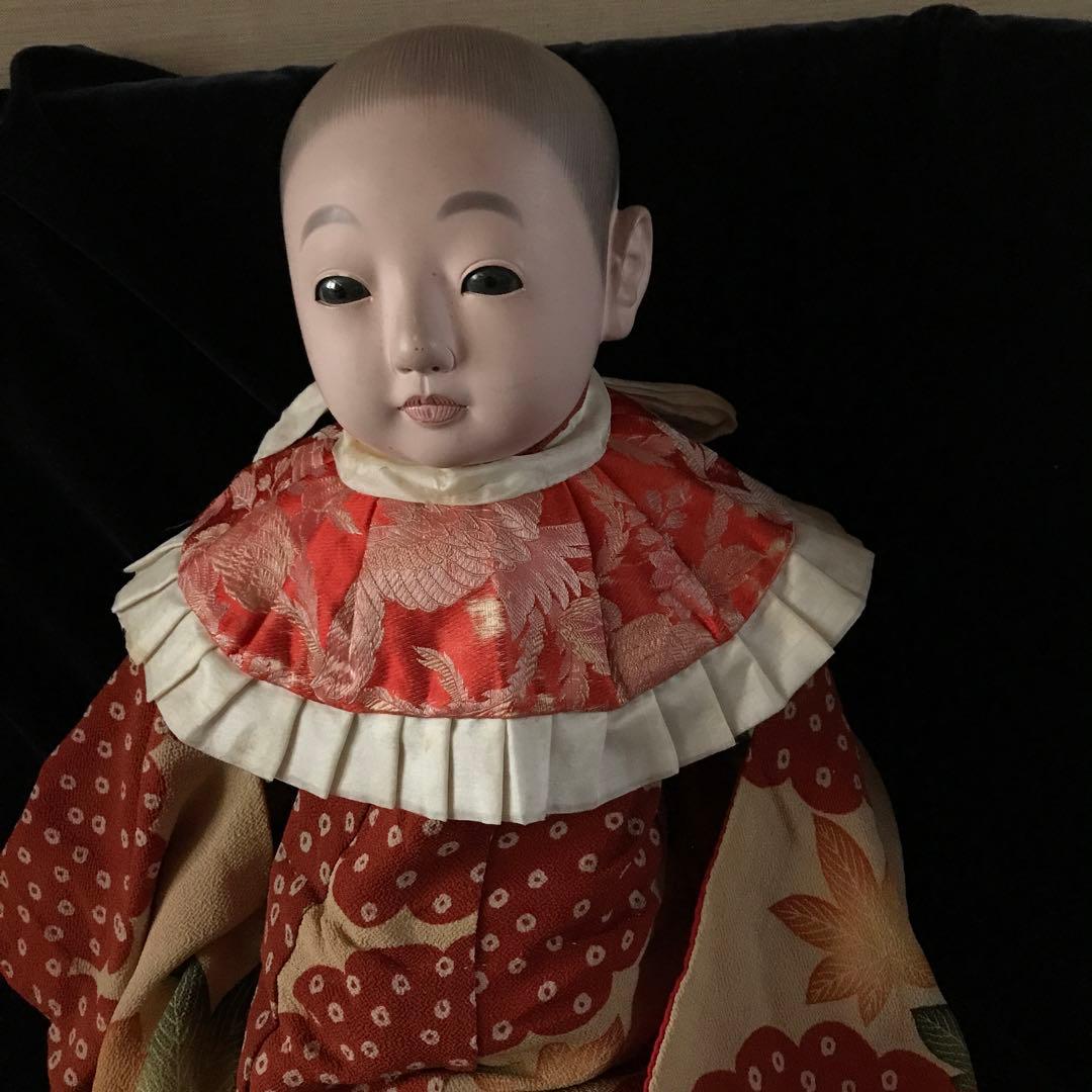 市松人形　初代東光　朱印　18号　大きな抱き人形