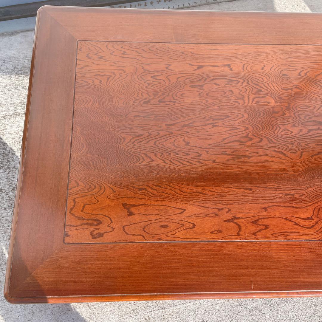 唐木家具 彫刻 花梨家具 木製座卓 ダークブラウン 和室座敷 アンティーク②