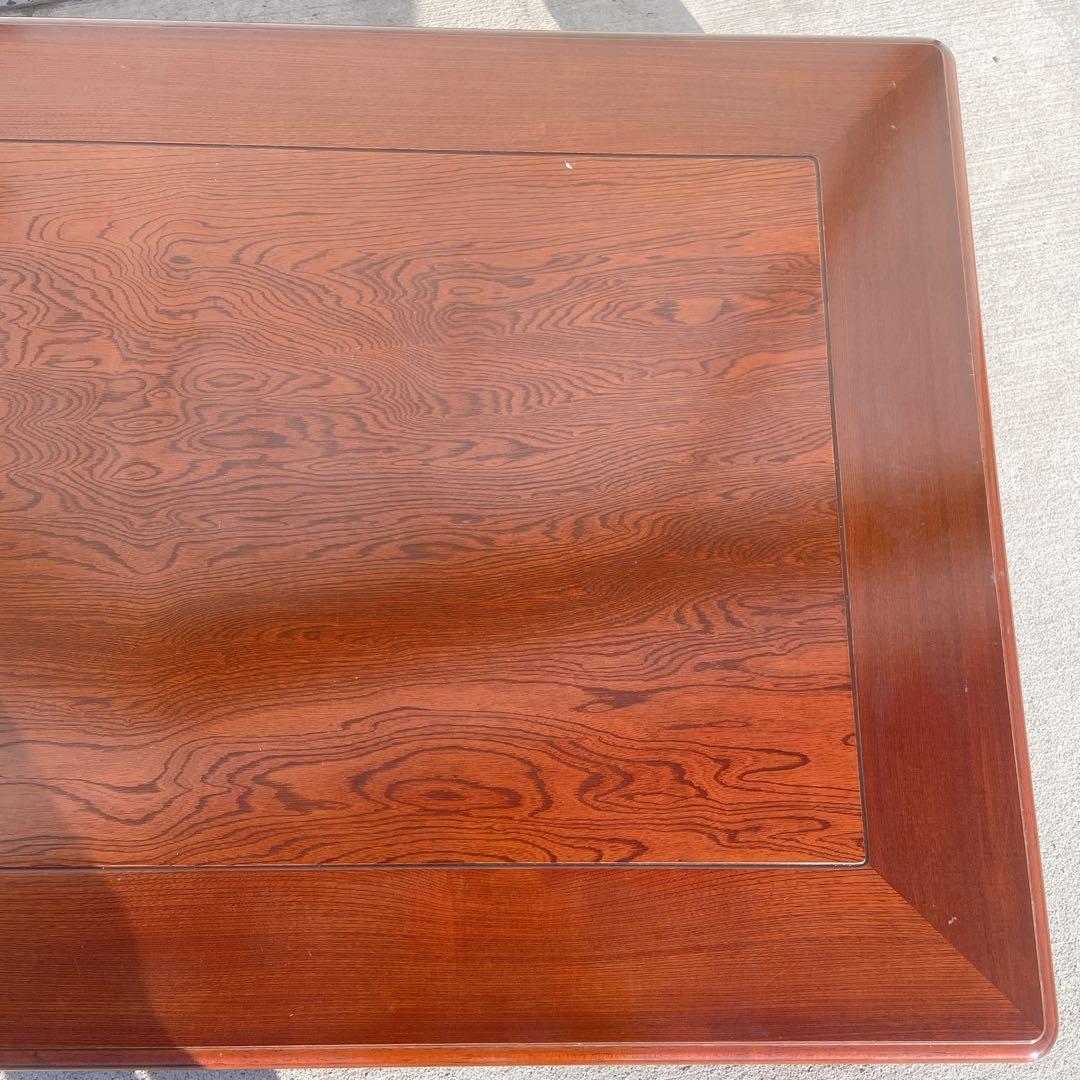 唐木家具 彫刻 花梨家具 木製座卓 ダークブラウン 和室座敷 アンティーク②