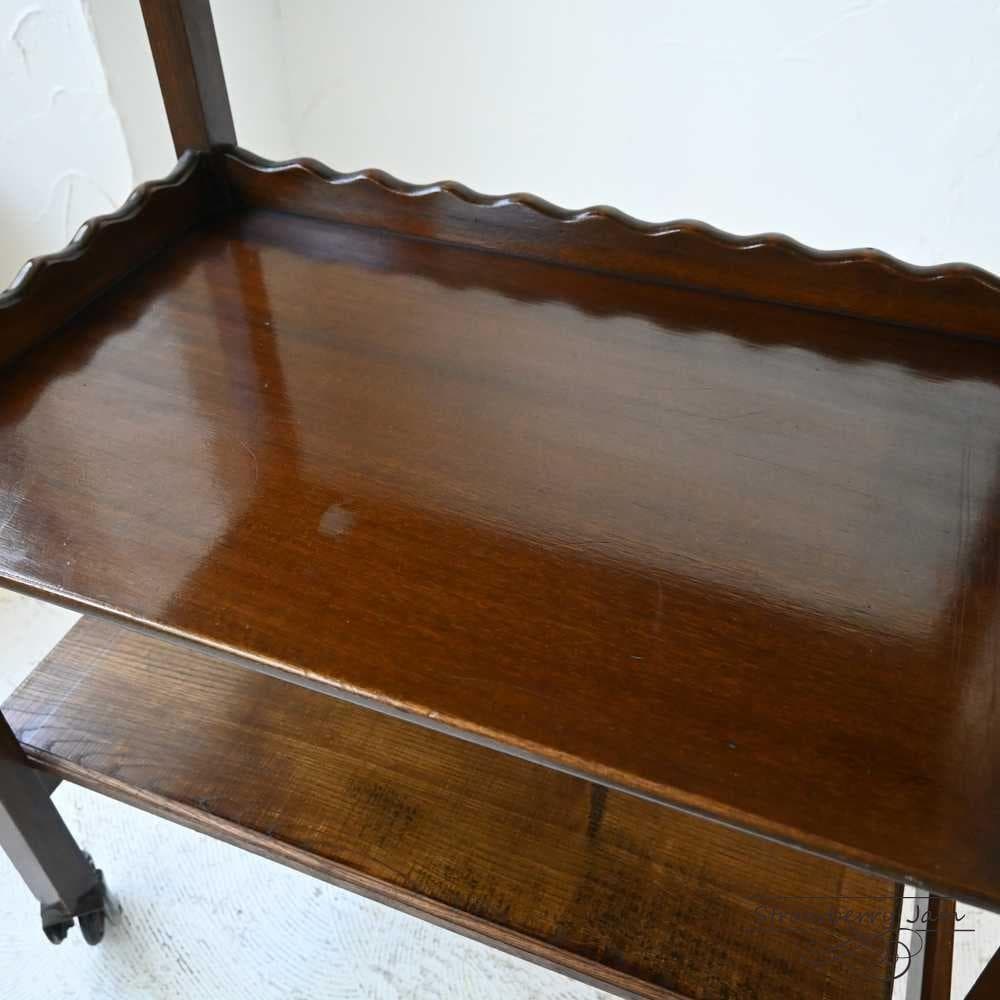 L3501-93 英国アンティーク オーク ワゴン 収納 トローリー イギリス