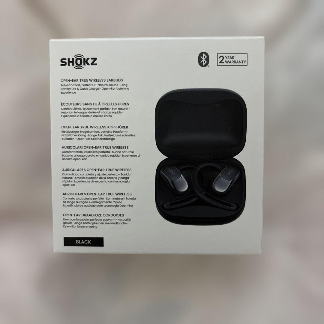 Shokz OpenFit Air ワイヤレスイヤホン オープンイヤー ブラック