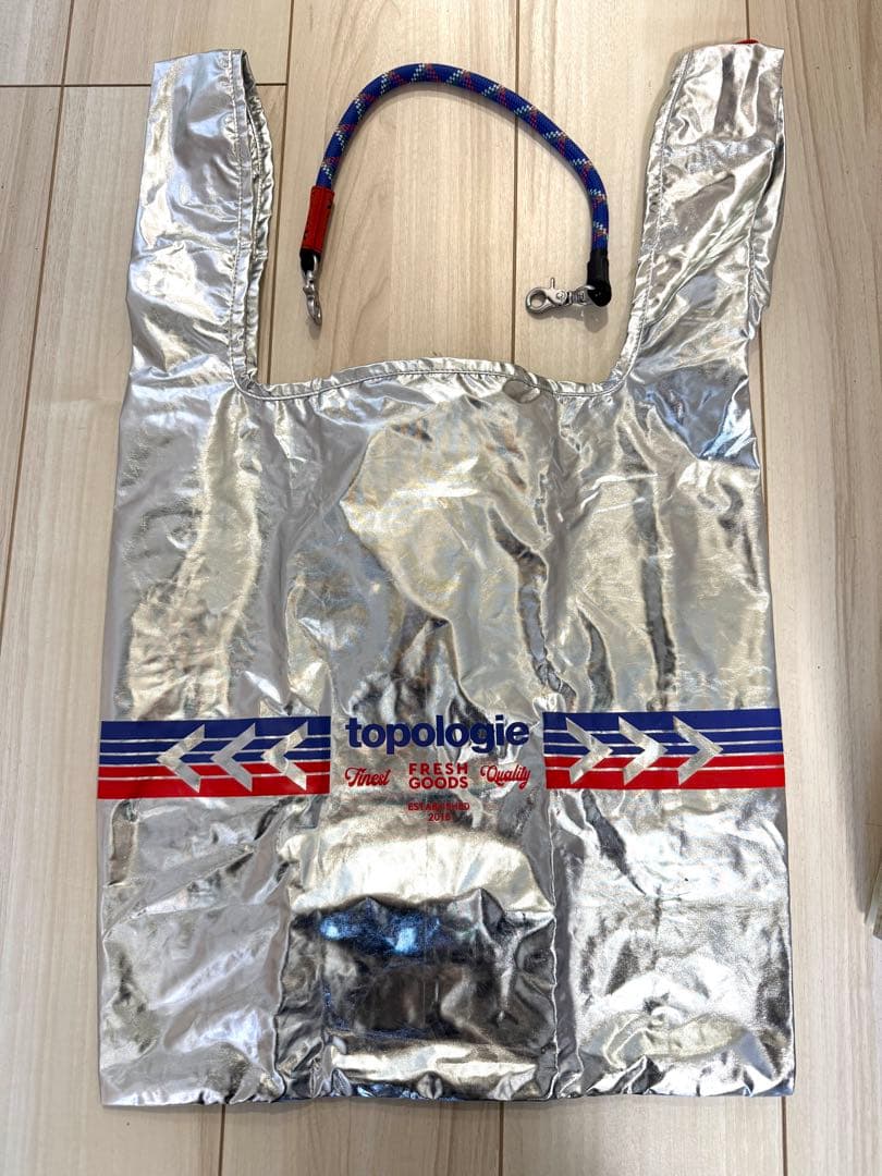 topologie シルバーエコバッグ　Konbini Bag ストラップ付き