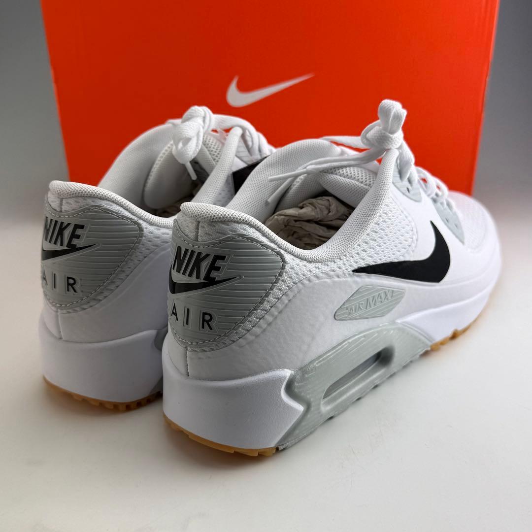 26.5cm ナイキ エアマックス90 G ホワイト/ブラック ゴルフシューズ