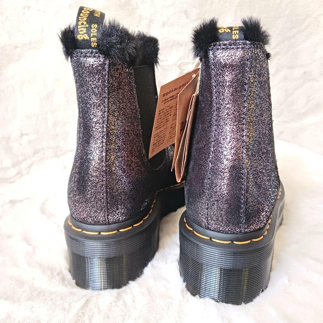 新品　Dr.Martens　サイドゴアブーツ　ボア　厚底　 ブラック　24cm