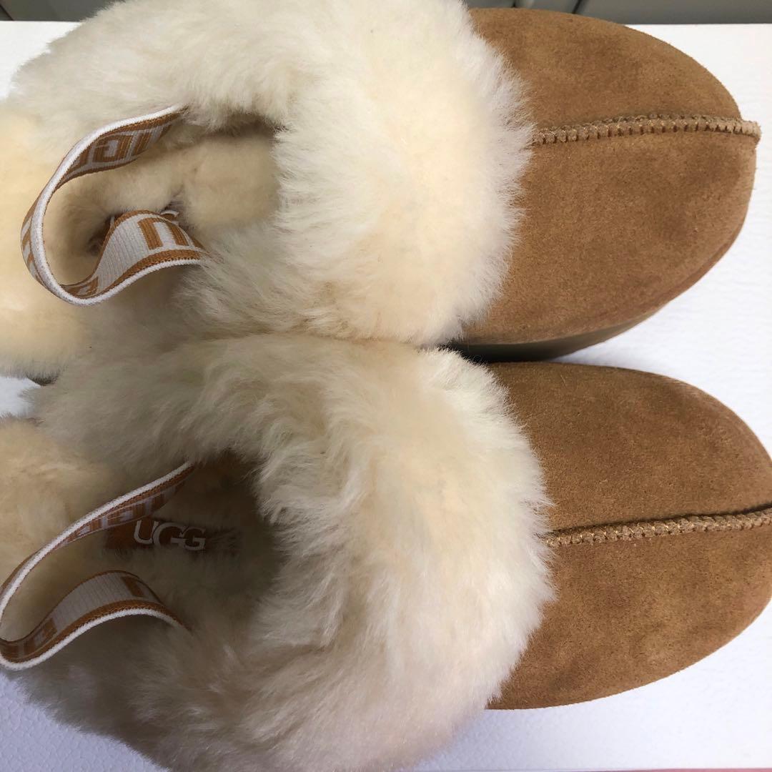 アッグUGG ムートンブーツ ベージュ　23厚底　スリッポン　Funkette