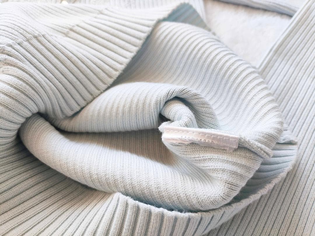 ダーリッチ darich DRビジューフラワーリブニットトップス SAX