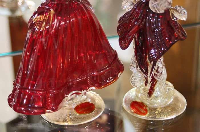 セール！ イタリア ベネチアングラス ペア人形 ダンサー 赤 4569-RD