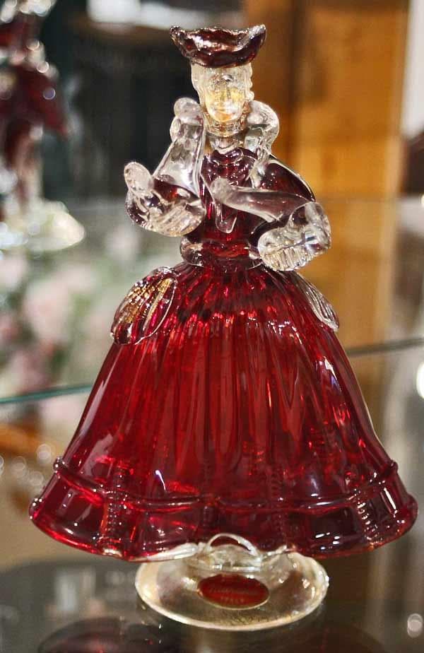 セール！ イタリア ベネチアングラス ペア人形 ダンサー 赤 4569-RD