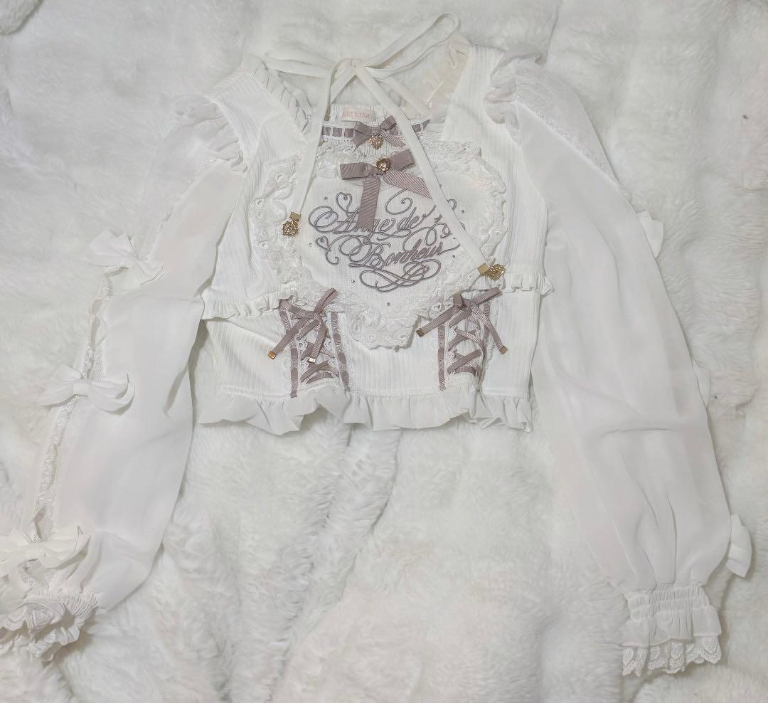 LIZ LISA フリルハートリボンスリーブトップス