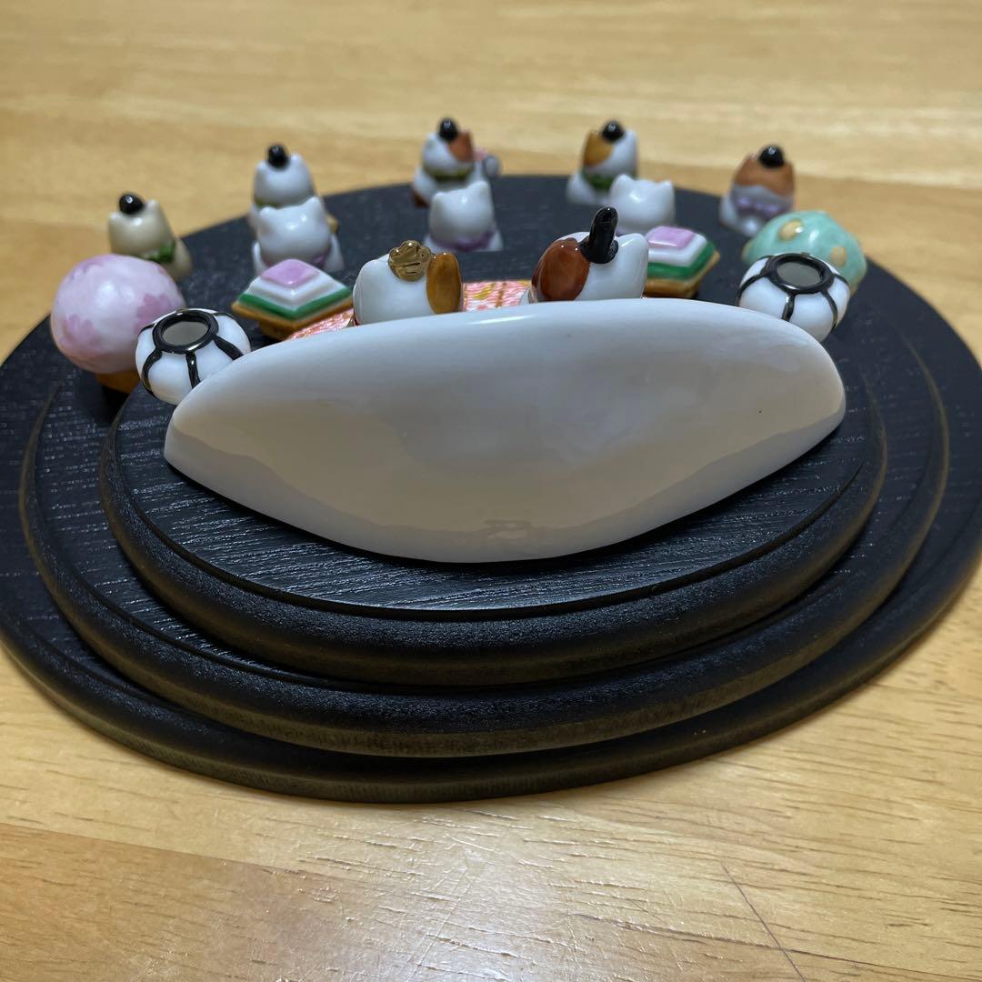 猫　雛人形　三段飾り　豆雛