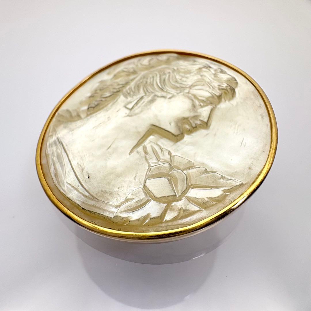 K18 カメオ ブローチ ペンダントトップ シェル 女性横顔 総重量10.4g