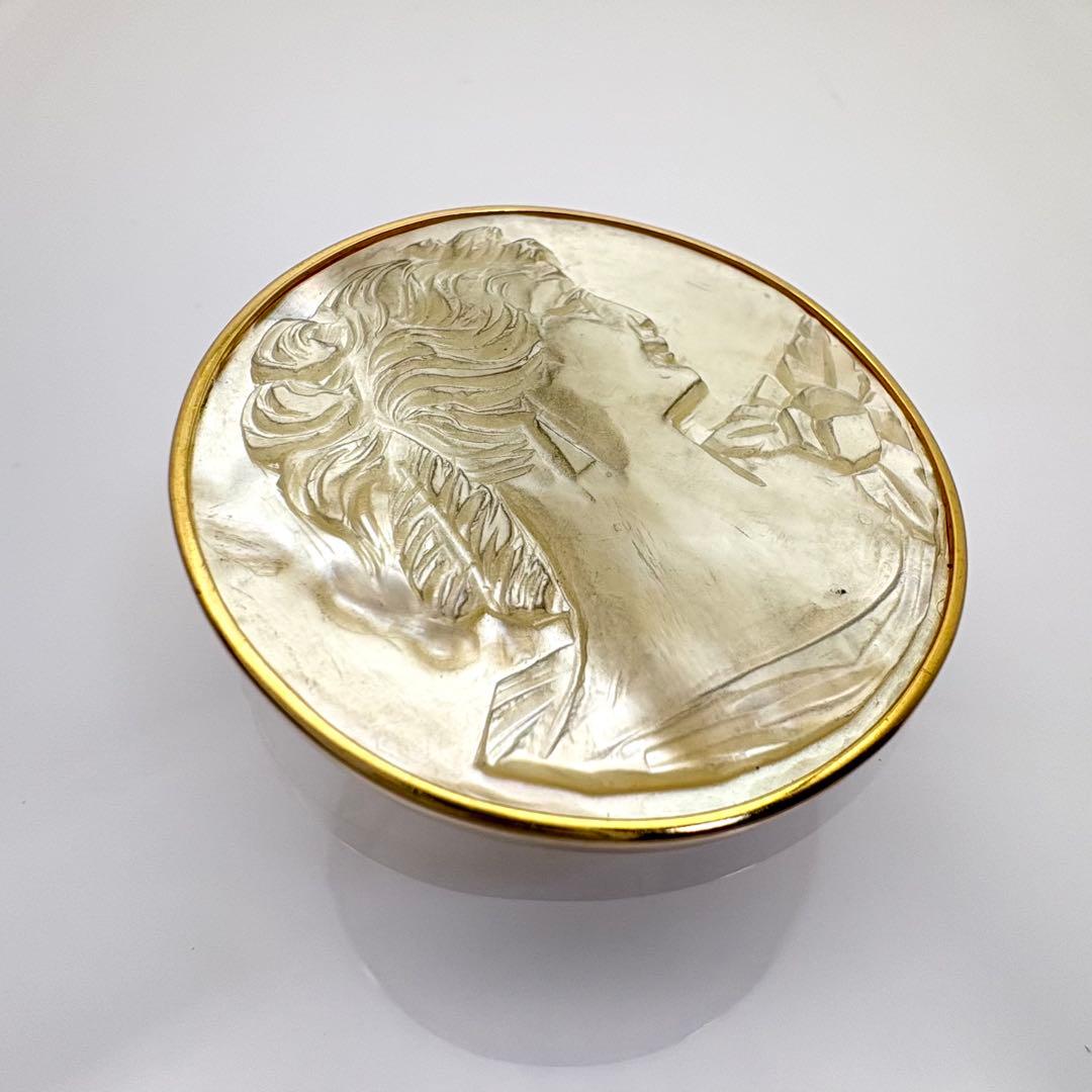 K18 カメオ ブローチ ペンダントトップ シェル 女性横顔 総重量10.4g