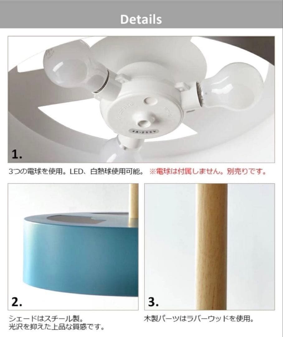 BRID OLIKA LAMP 3BULB PENDANT グレー　動作確認済み