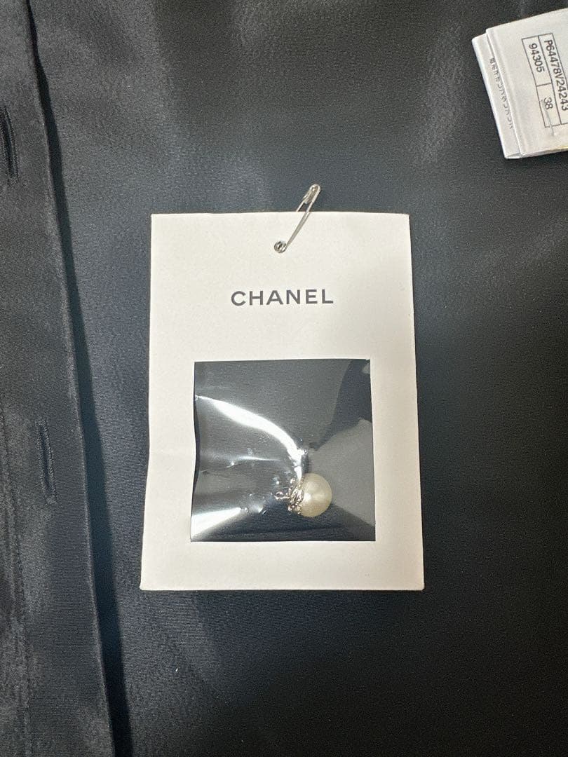 シャネル CHANEL シルク ビッグパール ブラウス