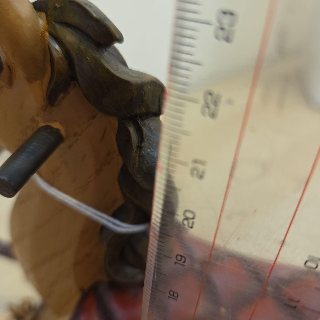 木製馬のロッキングホースクリスマス飾りオルゴール